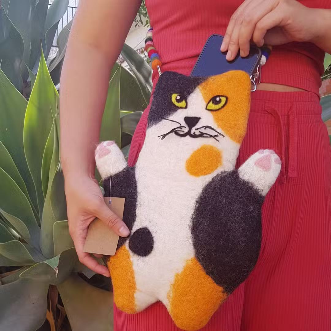 Sac bandoulière Chat Tricolore – Whitney, la Gardienne Fauve