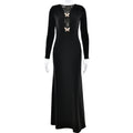 Robe Longue Sorcière – Encolure Lacée & Silhouette Élancée