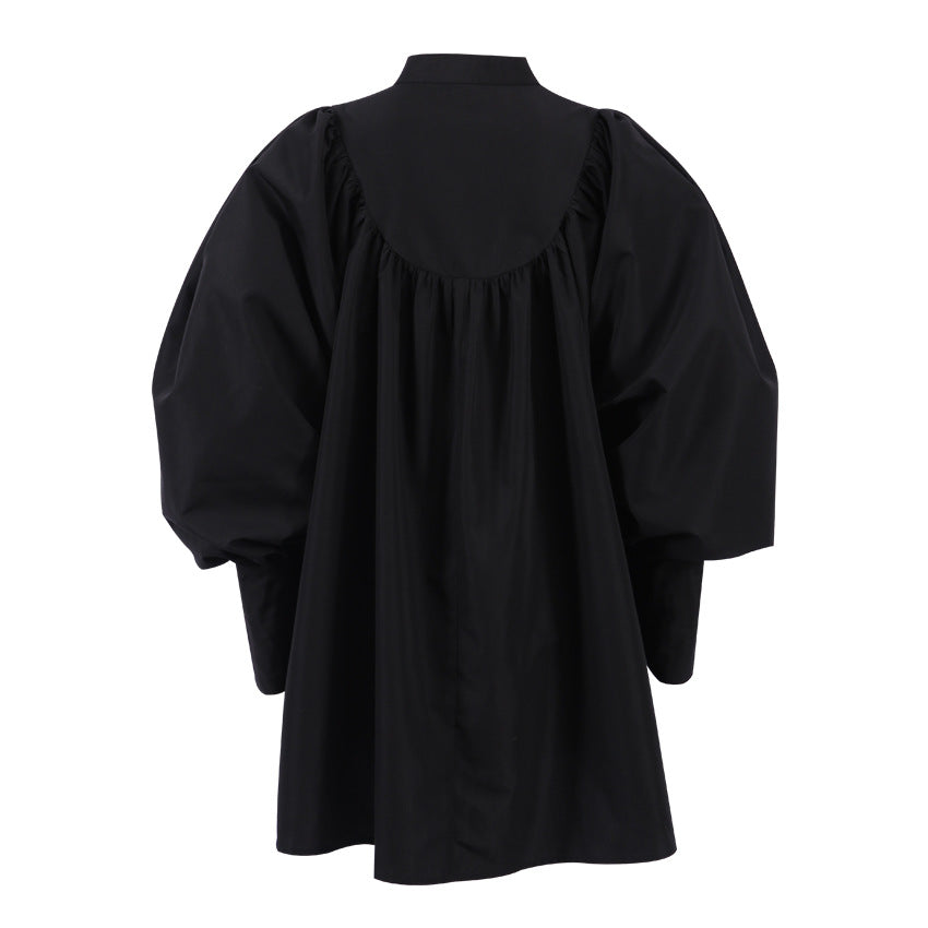 Robe Noire Éclipse – Manches Bouffantes Gothiques
