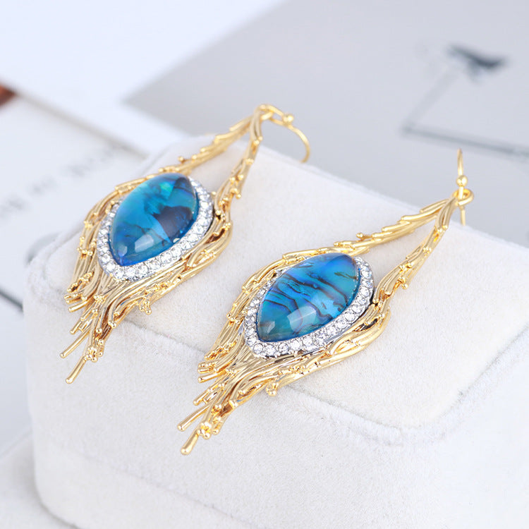 Boucles d’Oreilles Plumes du Phénix d’Azur