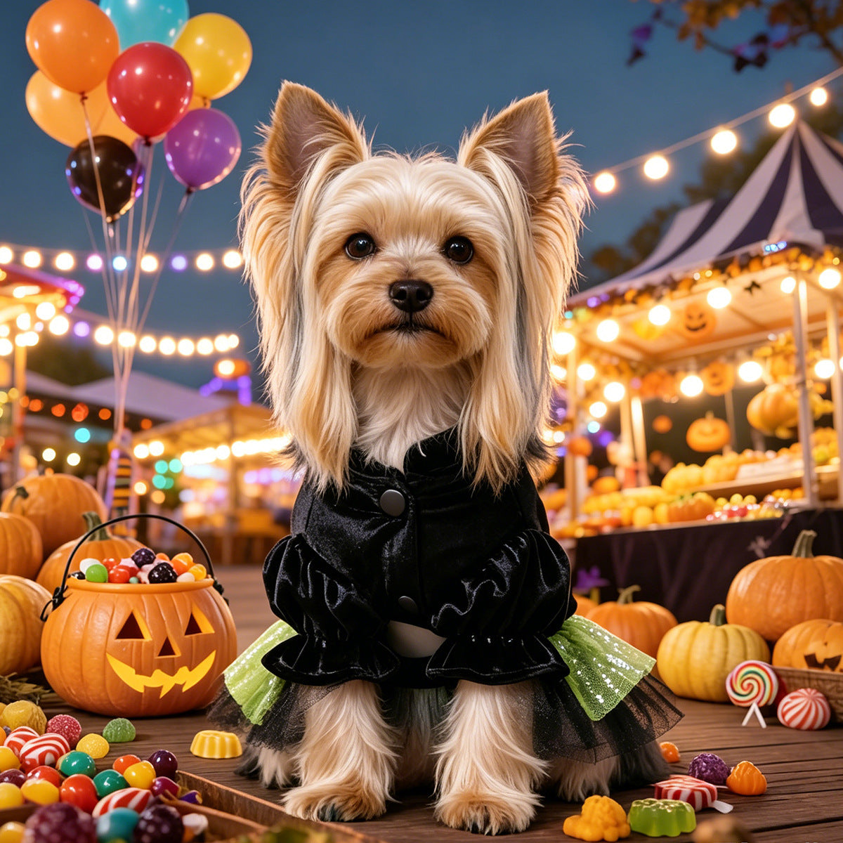 Petite Sorcière de Salem — Robe Halloween en Tulle pour Chien & Chat