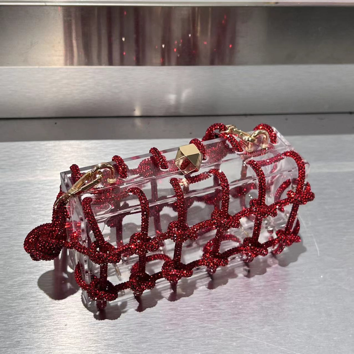 Sac Cristal des Profondeurs – Minaudière Tressée Sirène