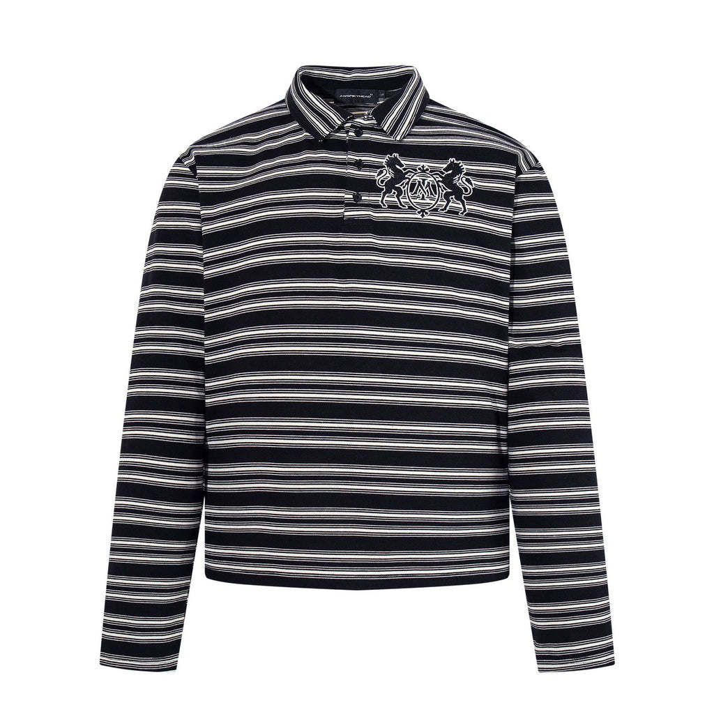 Polo rayé homme Reborn – col effet fourrure