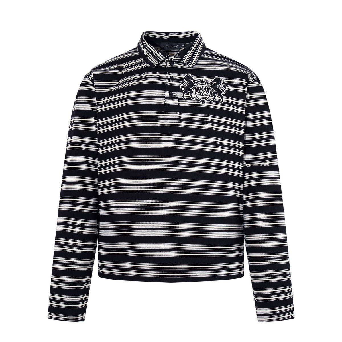 Polo rayé homme Reborn – col effet fourrure
