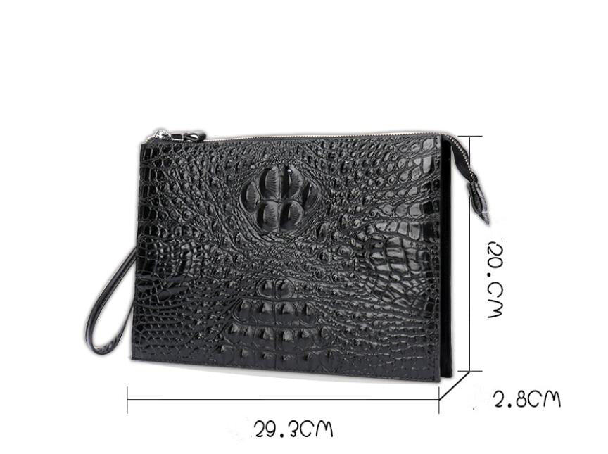 Pochette Homme en Cuir Croco – Dandy des Ombres