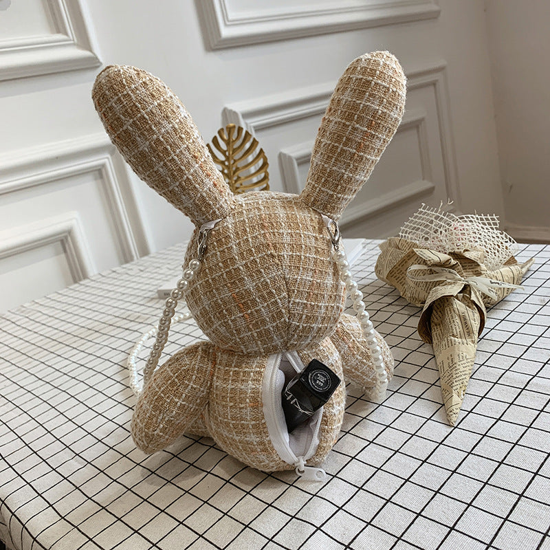 Sac Lapin des Ombres – Tissu Texturé & Chaîne Perlée