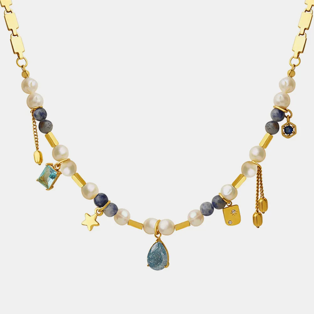Collier Perles d’Azur – Perles d’Eau Douce & Pierres Naturelles