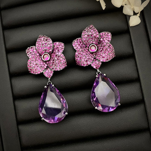 Boucles d’Oreilles Fleur d’Émeraude – Gouttes Enchantées
