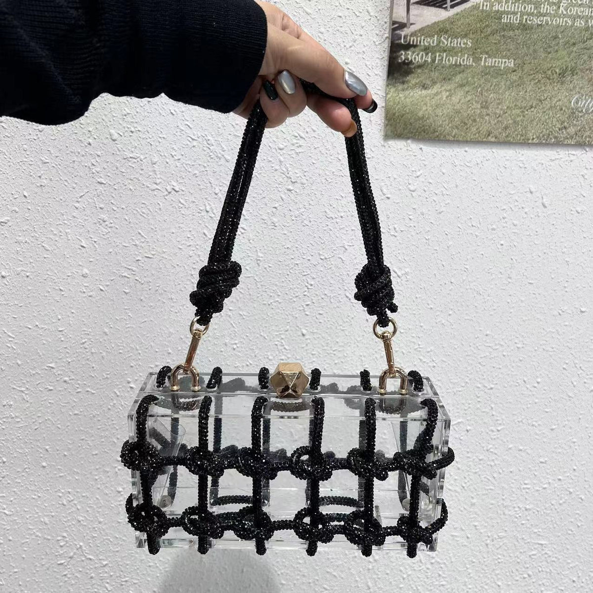 Sac Cristal des Profondeurs – Minaudière Tressée Sirène