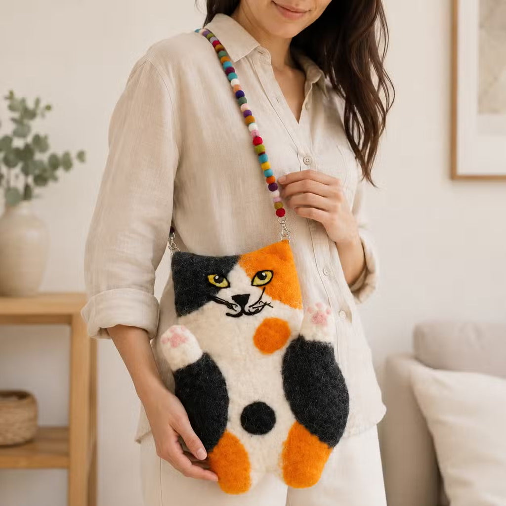 Sac bandoulière Chat Tricolore – Whitney, la Gardienne Fauve