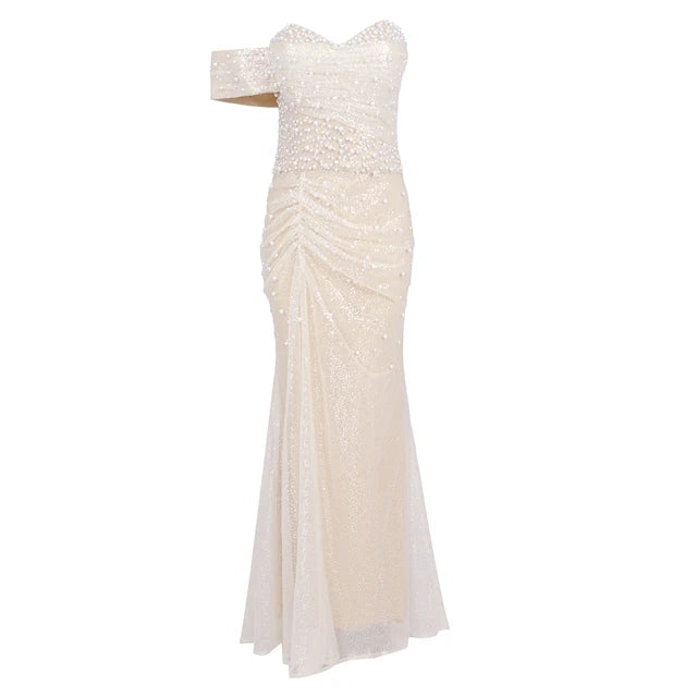 Robe Sirène Nacrée – Perles & Éclats de Givre