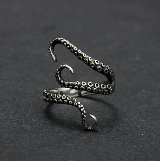 L’Étreinte des Profondeurs — Bague Tentacules