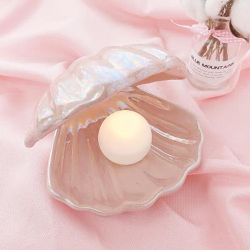 Veilleuse Coquillage & Perle – Lueur des Abysses