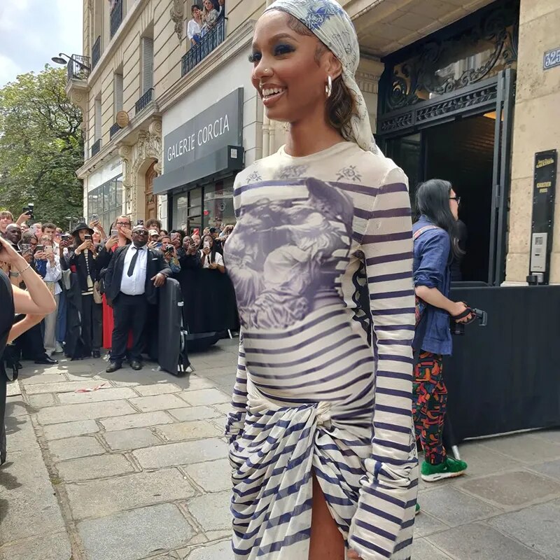 L’Illusionniste Lilas — Robe Rayée du Cirque des Ombres