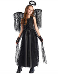 Robe Enfant Ange Déchu – Ailes Noires & Dentelle Gothique