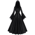 🖤 Robe Nocturne à Capuche – Satin Noir