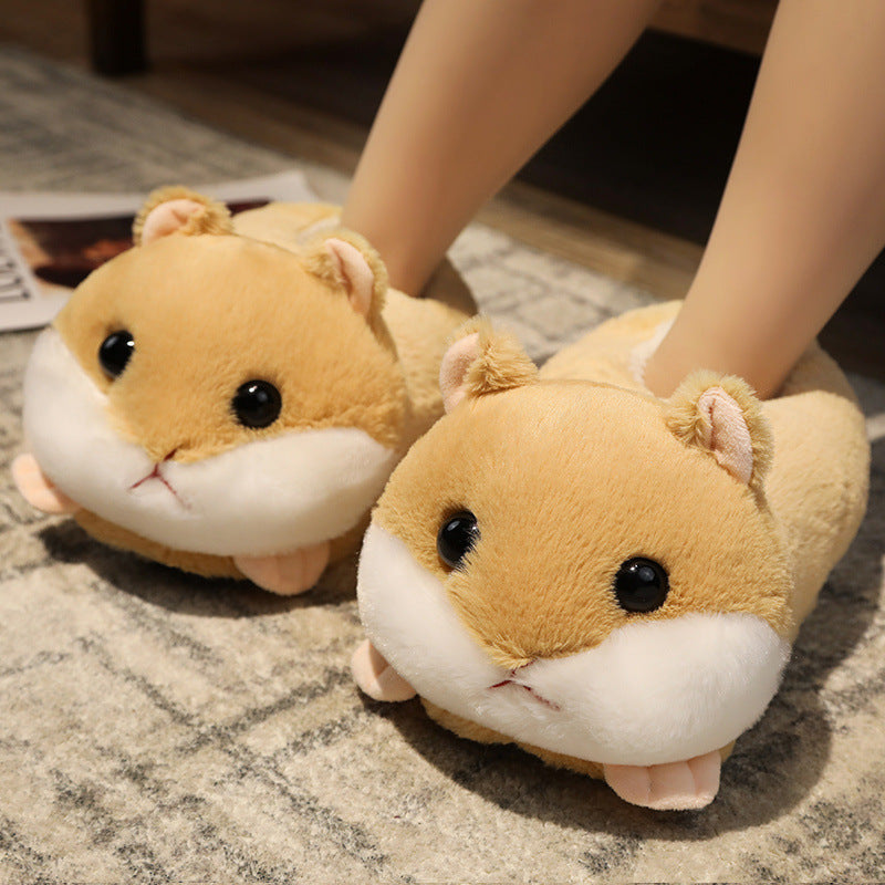 Chaussons Hamster en Peluche – Douceur Cocooning