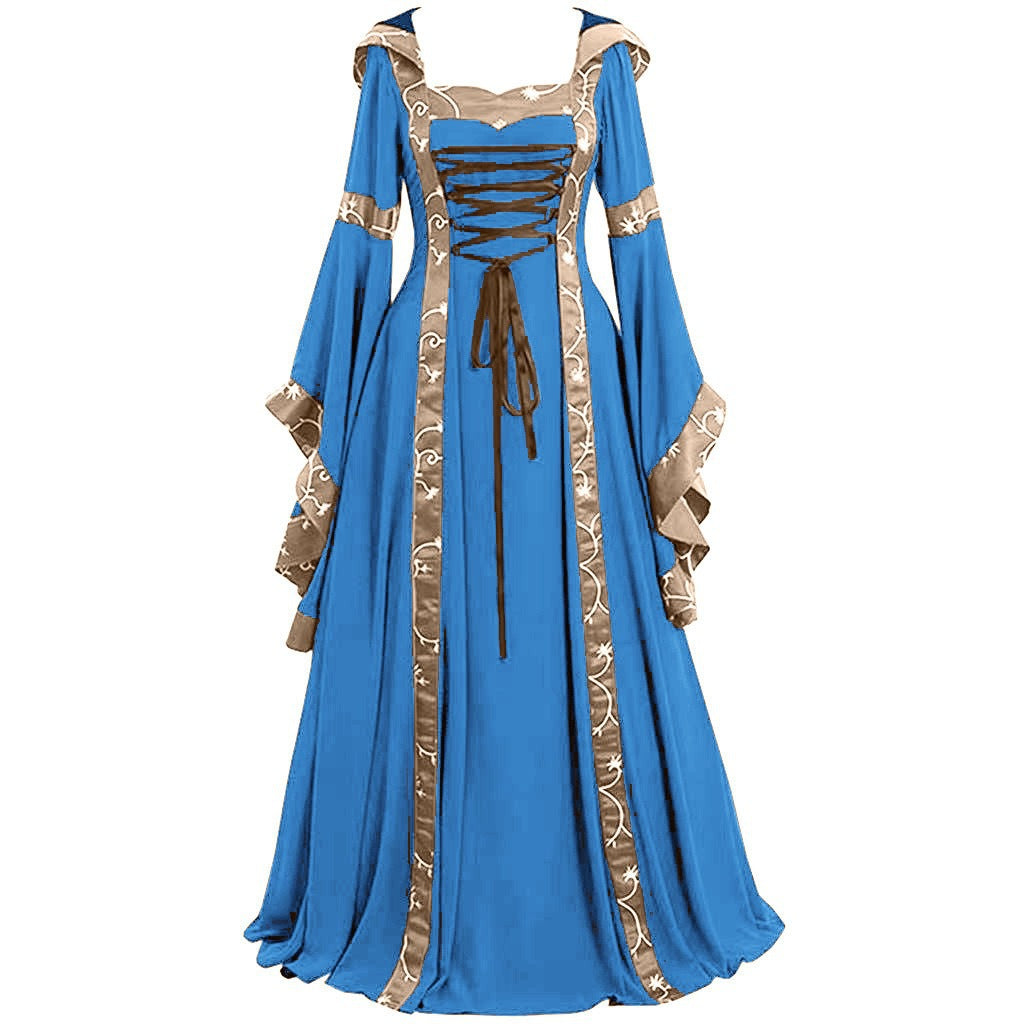 Robe médiévale gothique Renaissance à manches trompette