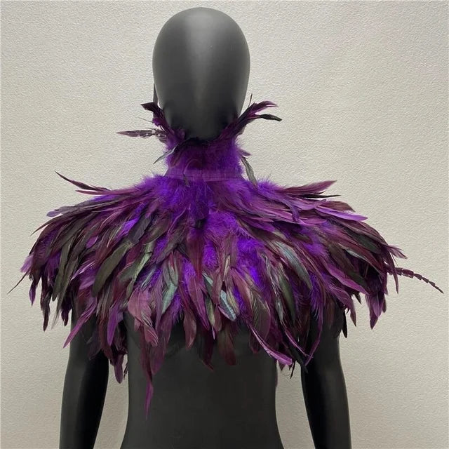 Night Plumes Collar — Gothic Shoulder Cape