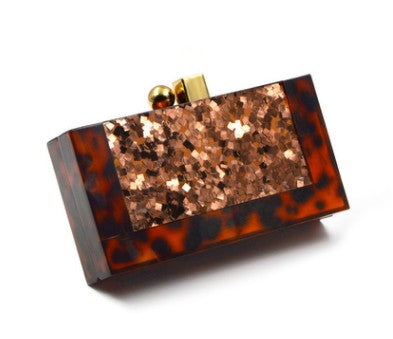 🌊 Minaudière Nacrée des Abysses – Sac de Soirée en Acrylique