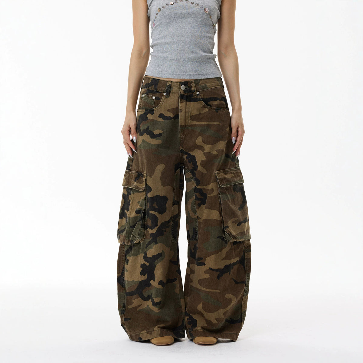 Cargo des Ombres – Pantalon Camouflage Oversize Homme