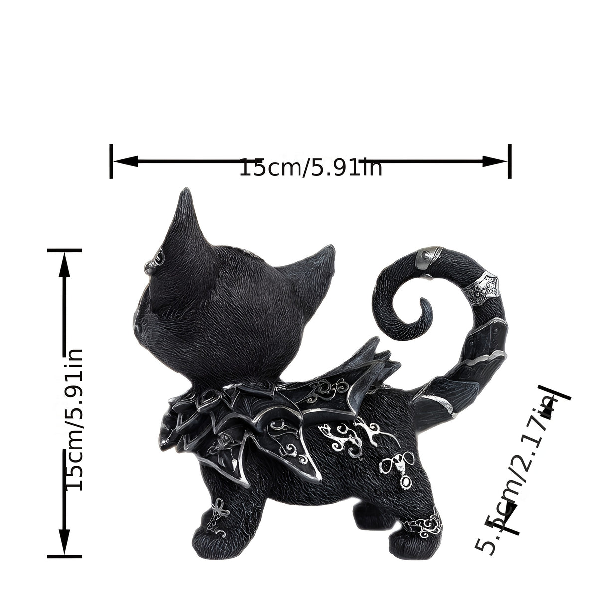 Le Familier des Neiges Noires — Figurine Chat Gothique