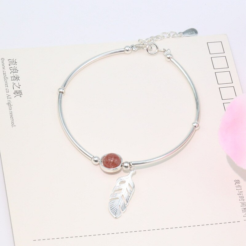 Bracelet Plume d’Argent – Argent 925 & Cristal
