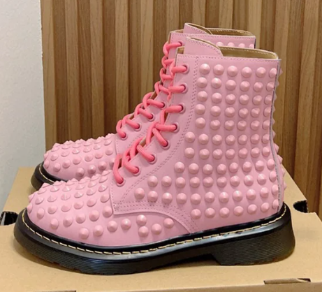Bottines Rebelles du Cirque – Cuir Véritable & Rivets