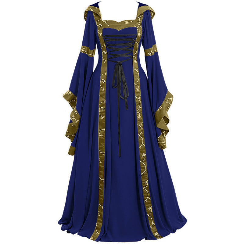Robe médiévale gothique Renaissance à manches trompette