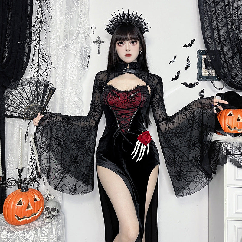 Robe Gothique Noire & Boléro Chauve-Souris