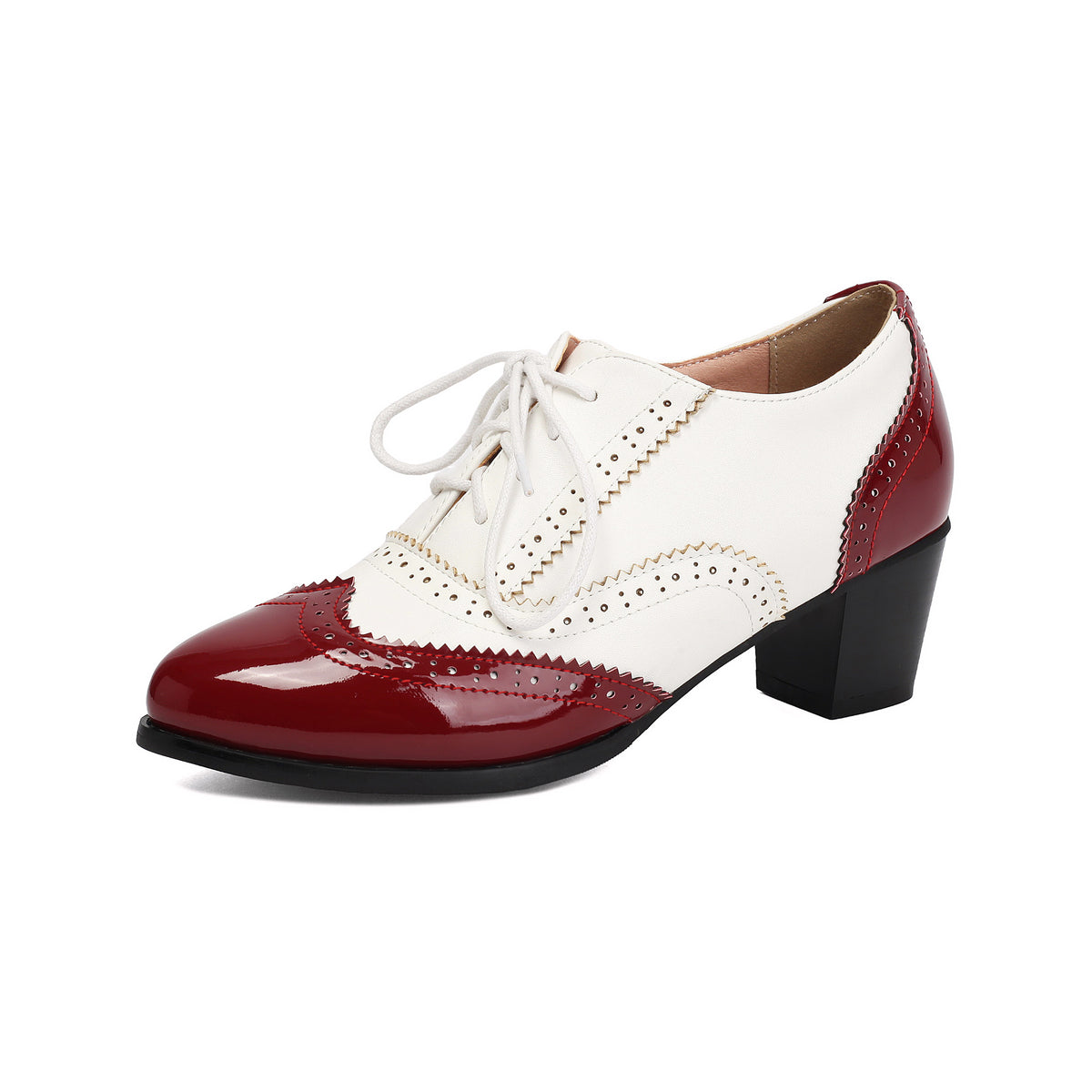 Chaussures richelieu rétro à talon épais – Élégance du Cirque des Ombres