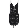 Robe Sirène Noire Déchirée – Voile Ajouré & Silhouette Sculptée