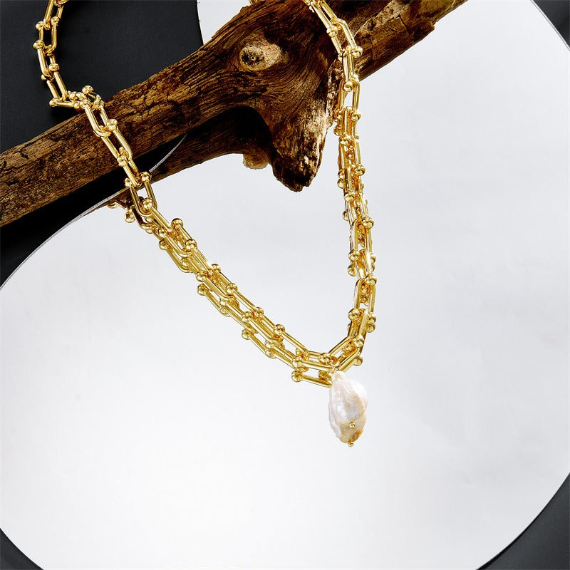 Collier Le Secret de l’Impératrice – Perles Baroques & Or