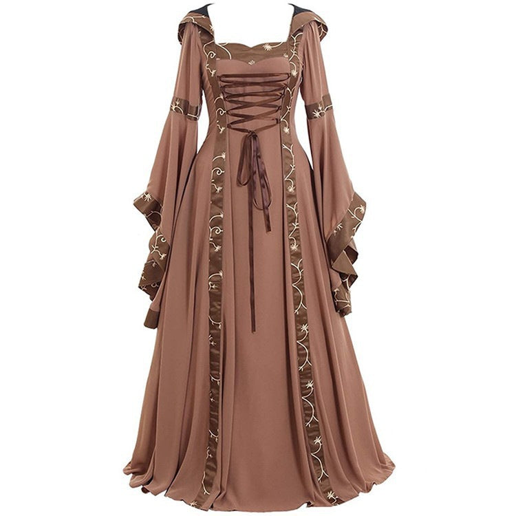 Robe médiévale gothique Renaissance à manches trompette