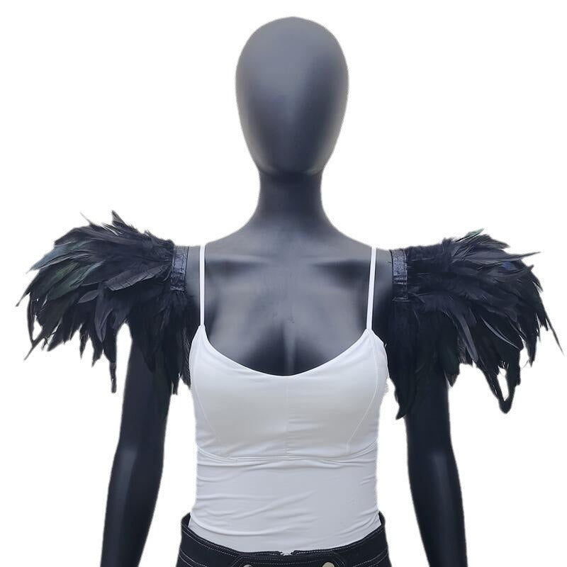 Épaulières de Plumes – Ailes du Cabaret Noir