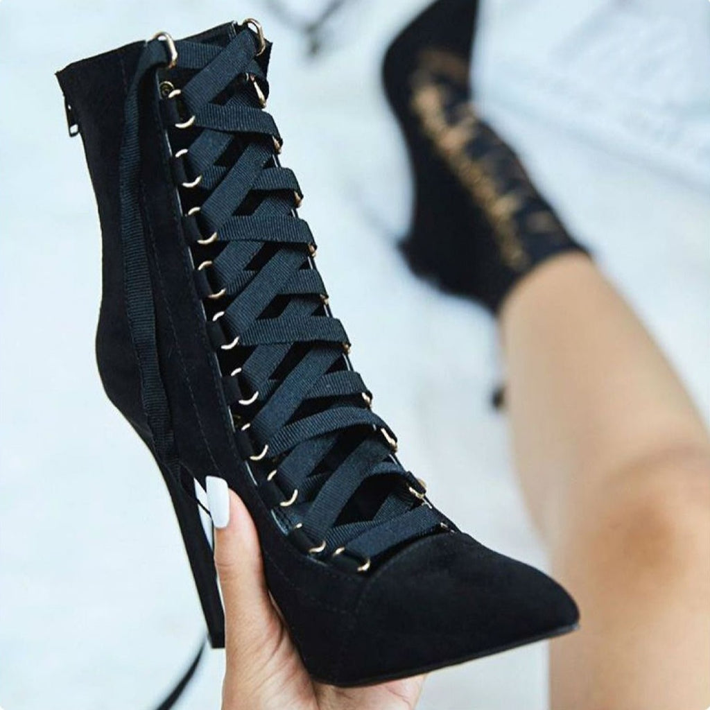 Bottines Corset Nocturne à Talons Aiguilles