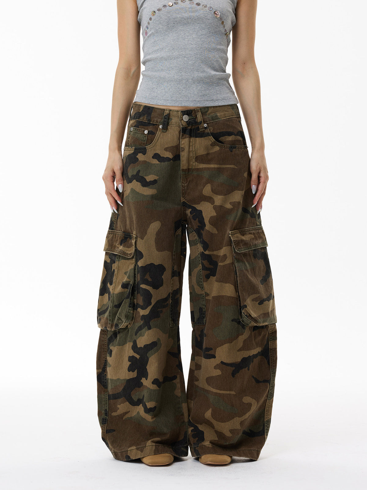 Cargo des Ombres – Pantalon Camouflage Oversize Homme