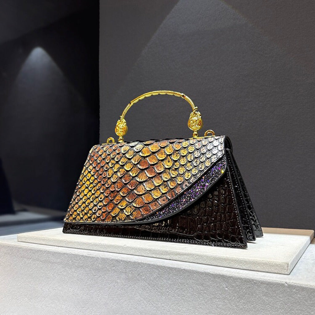 Sac Minaudière Art Déco aux Écailles Irisées