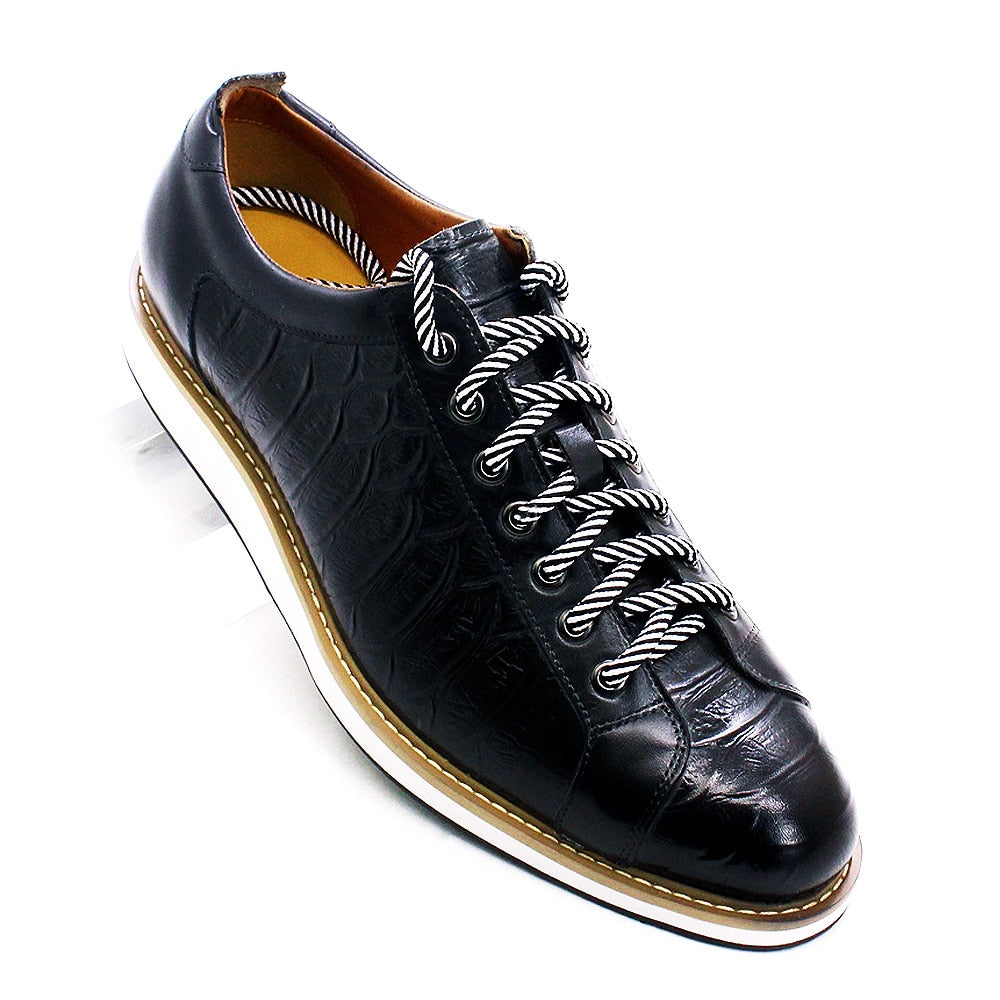 Derbies Crocodile Homme – Cuir Noir & Vert Sombre.