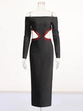 Robe Noire Vampire aux Découpes Rouge Sang