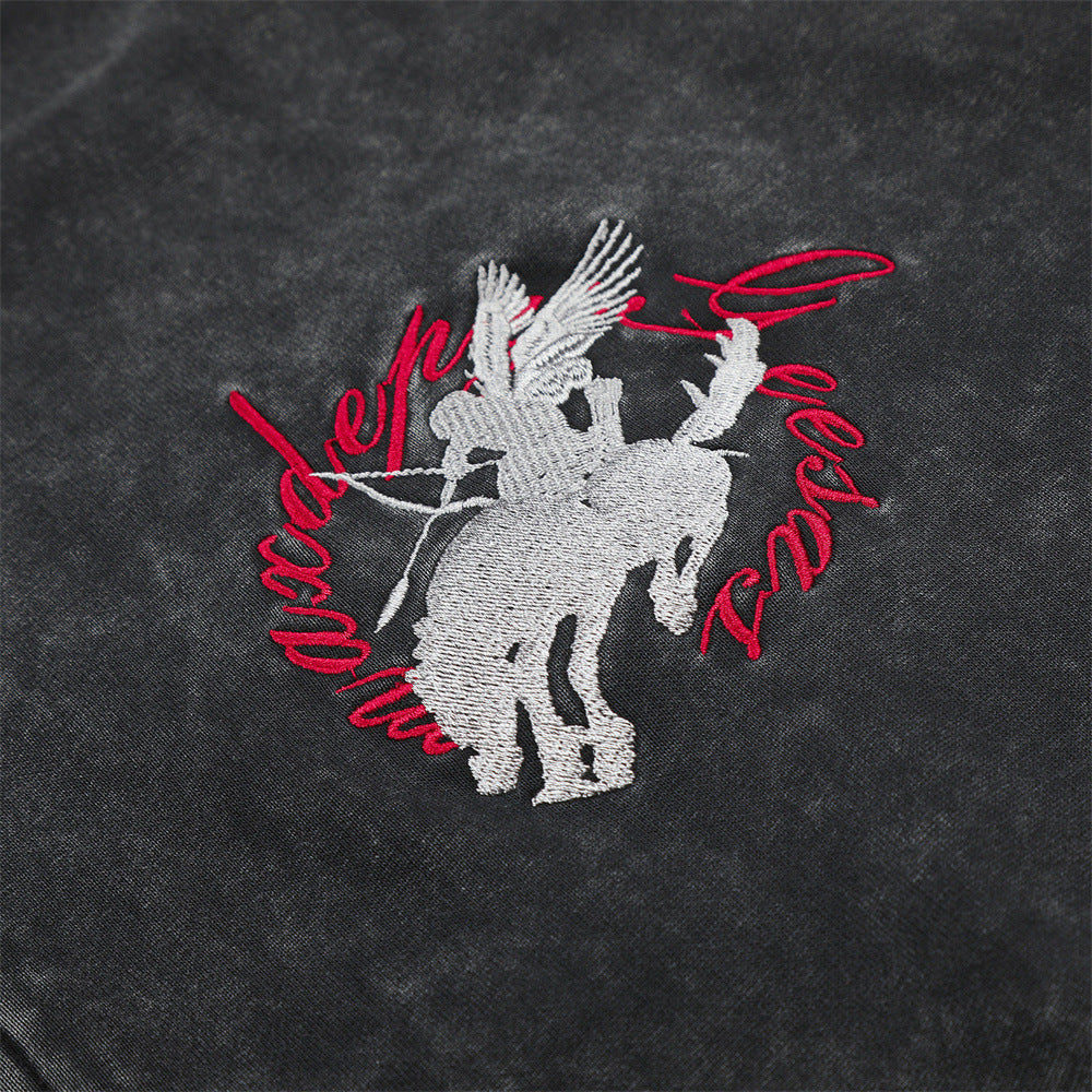 Hoodie Nocturne – Noir délavé & camouflage
