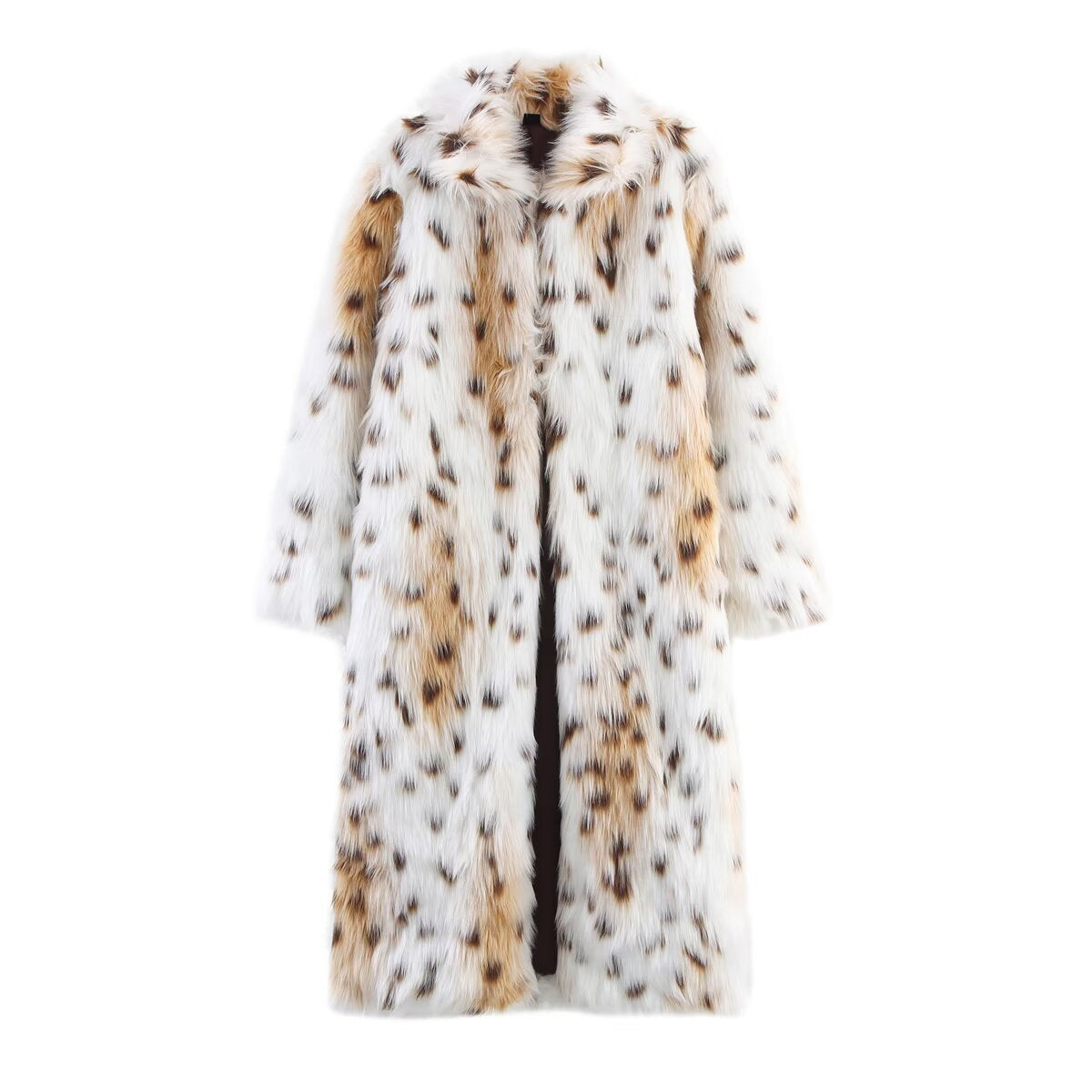 Manteau long en fausse fourrure imprimé félin – Reine Sauvage