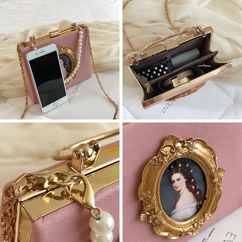 Minaudière Camée Héritage – Perles & Portrait Baroque