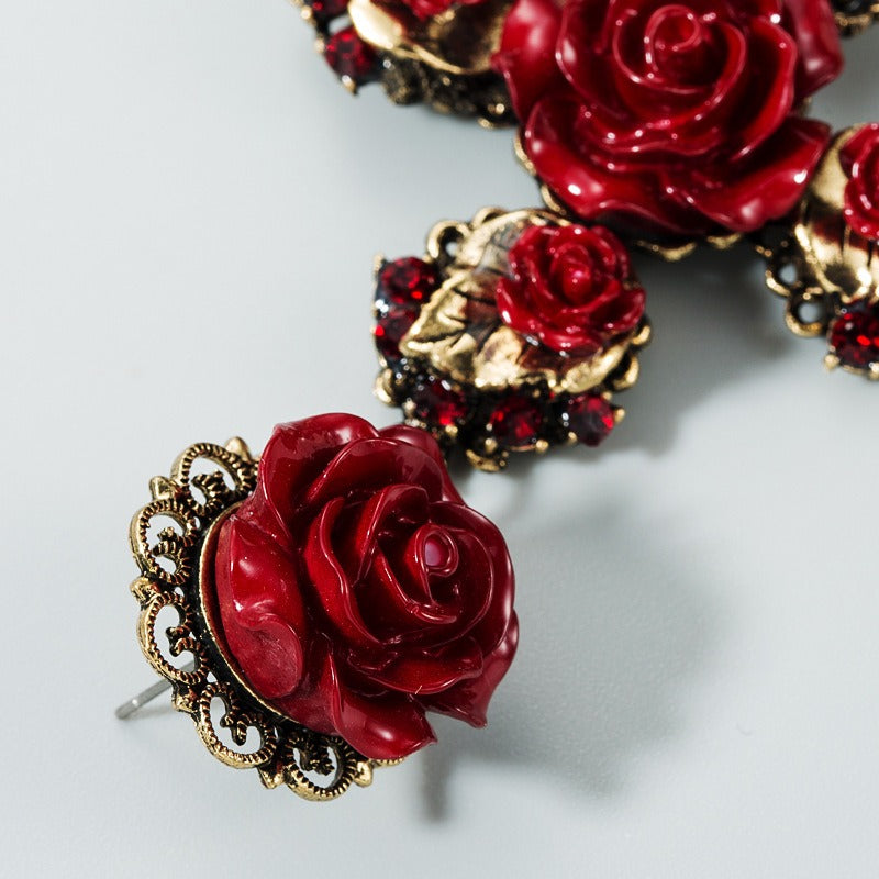 The Crosses of the Night — Baroque Rose Earrings