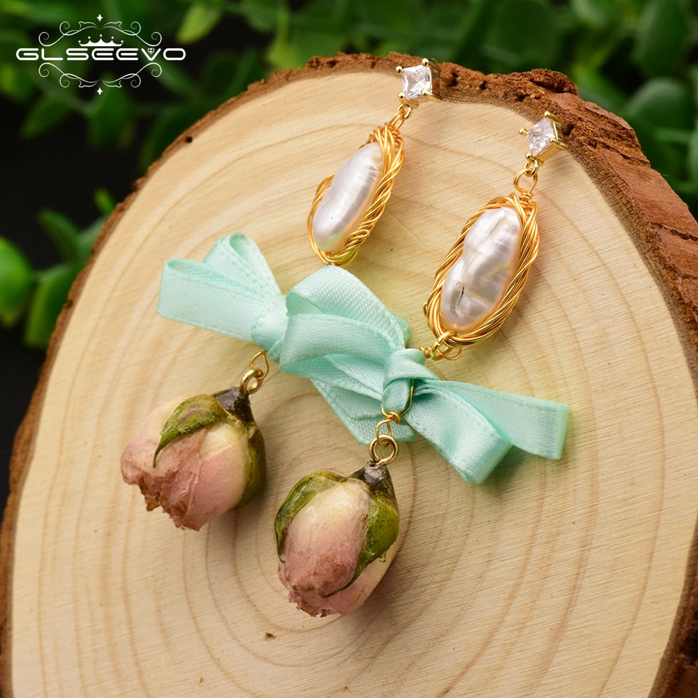 🌹 Les Perles de la Rose Engloutie — Boucles d’Oreilles Baroques
