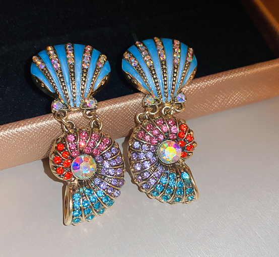 Collier & boucles d’oreilles coquillage perlé – trésor des abysses