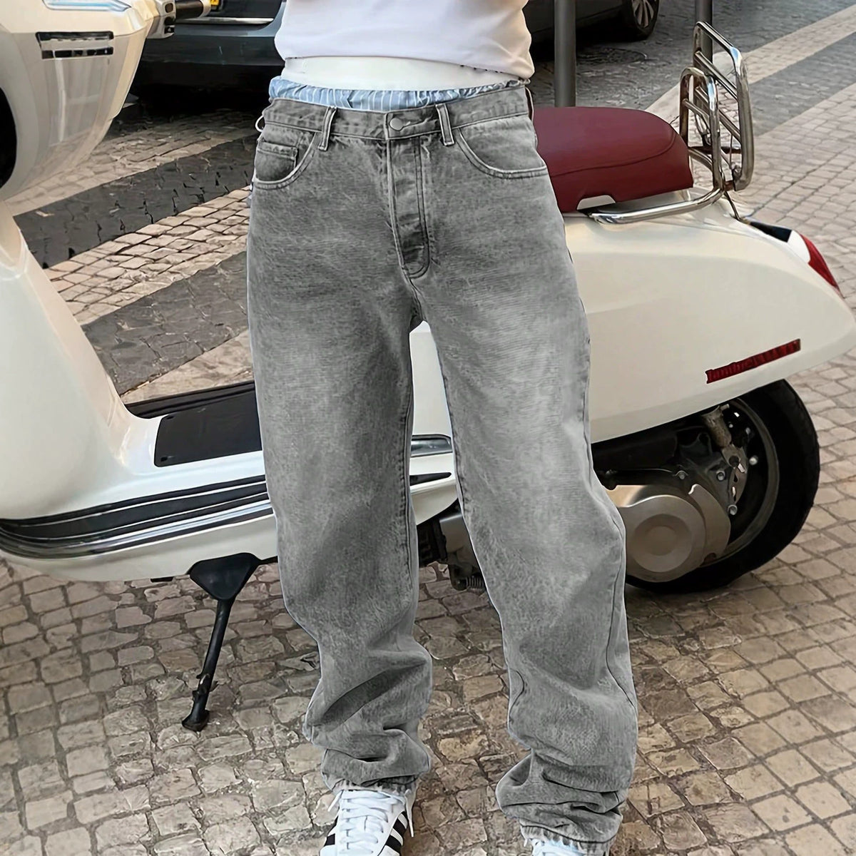 Jean Cendre Nocturne – Denim Gris Vintage Homme 🖤