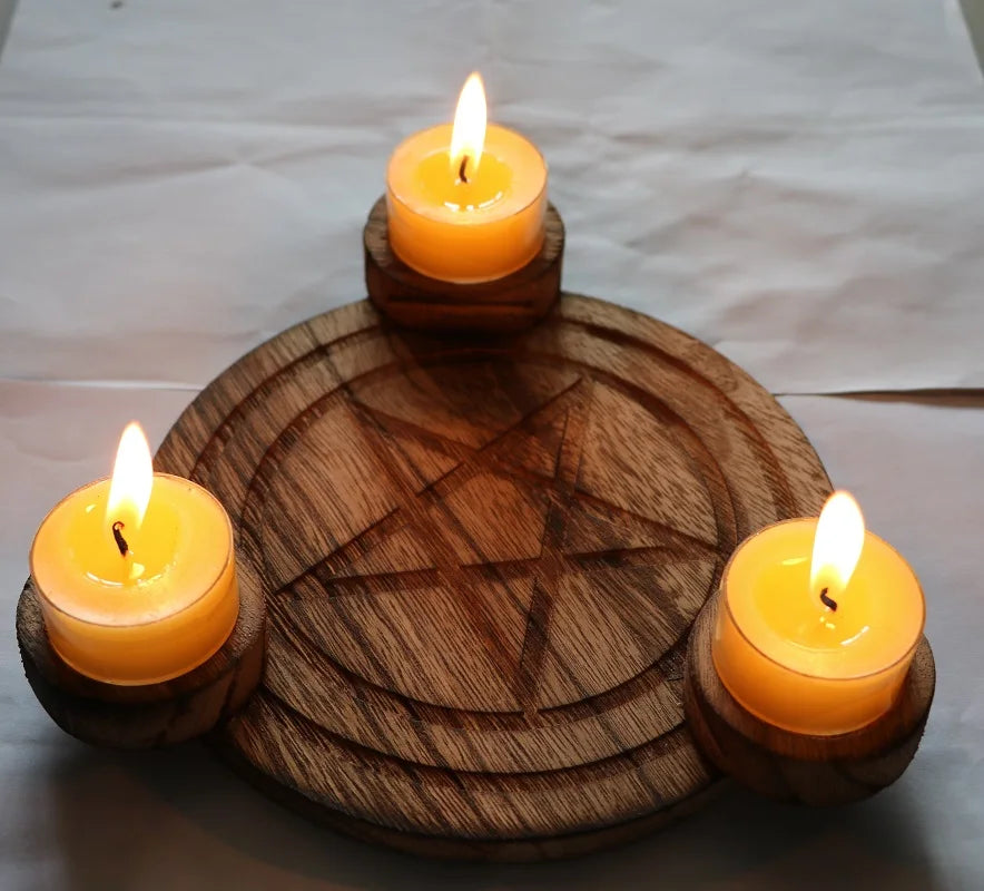 Le Cercle de Salem — Bougeoir d’Autel Pentagramme