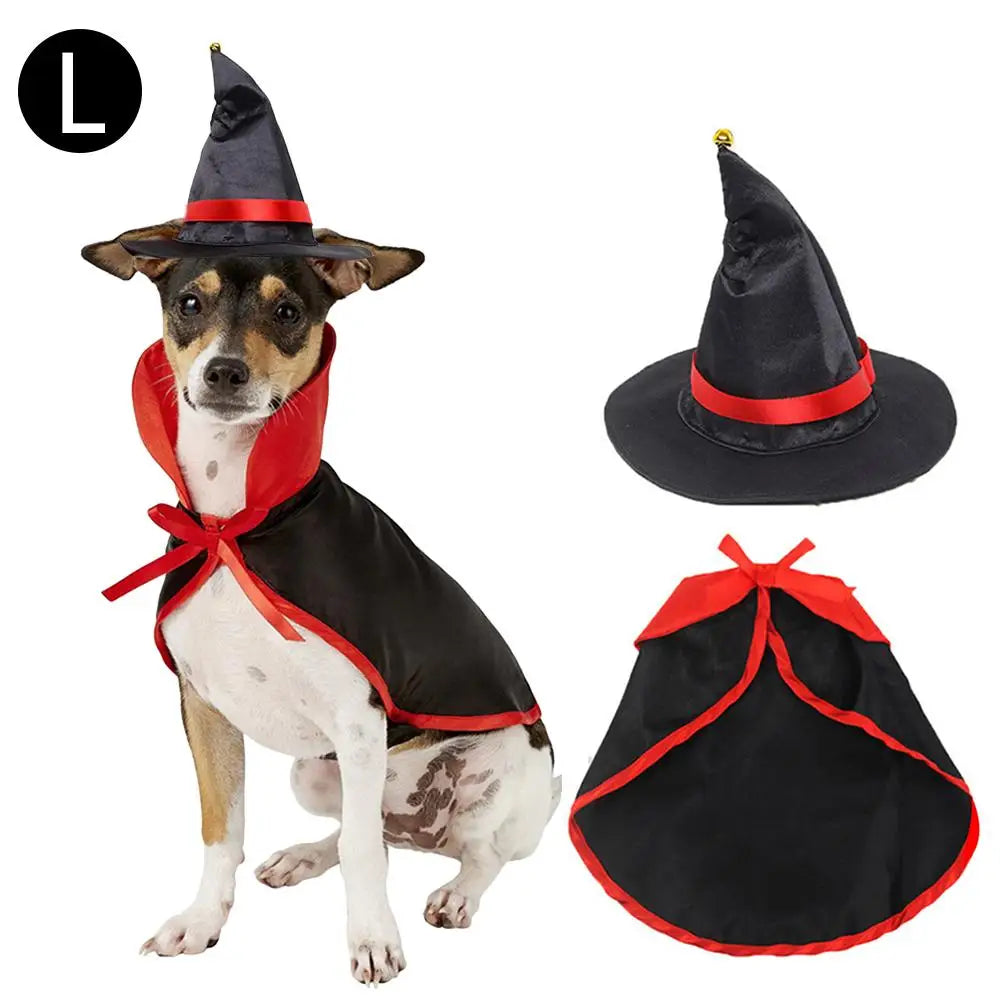 🐾 Le Petit Familier des Ombres — Cape & Chapeau de Sorcier