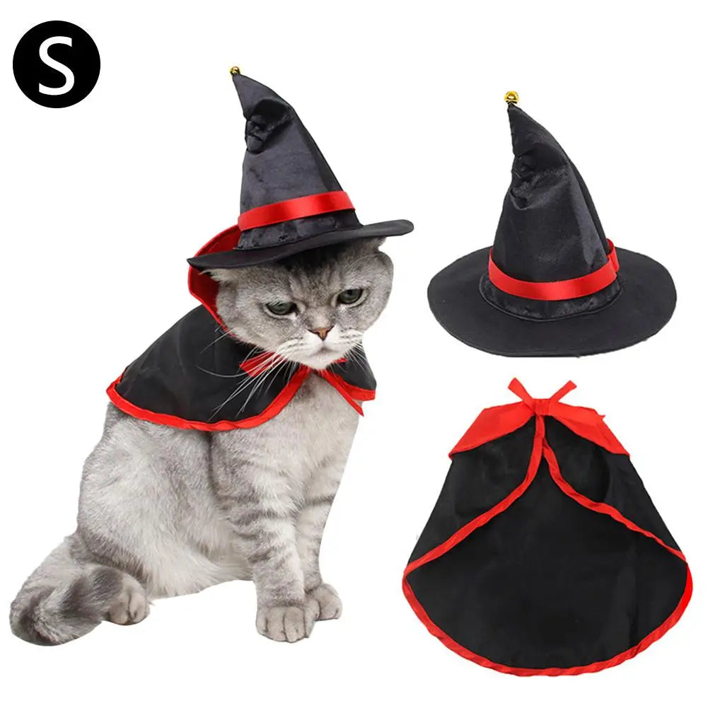 🐾 Le Petit Familier des Ombres — Cape & Chapeau de Sorcier
